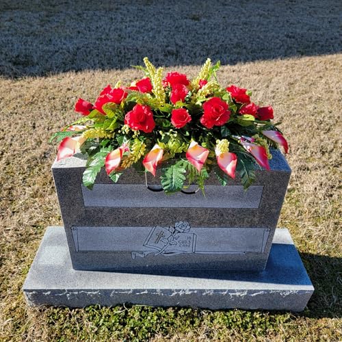 Product: Black Headstone Saddle, Orange Grave Flowers Cone Set for Memorial Decoration for a Motorcycle Biker Garland for Table Centerpiece Holiday Party Weddi