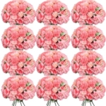 Product: Tigeen Artificial Flowers Artificial Peonies Silk Flowers Faux Peony Fake Peony Silk Hydrangea Bouquet for Wedding Table Centerpiece Floral Vase Decor(Rose Pink,24 Bundles)
