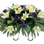 Product: Taozhiyuan Welcome Logo Flowers Bright Easter Saddle Flowers, Artificial Gravestone Saddle Flowers, Suitable for Mother's Day, Easter Decoration Graves