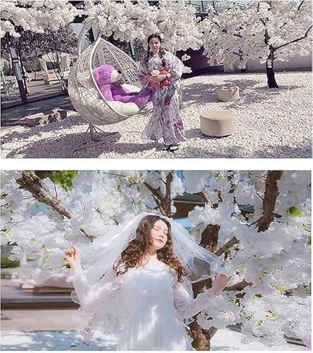 Silky Flower Store Artificial Cherry Blossom Tree, Real Wood Stems Wedding Party Decor, Faux Floral Hanging Arrangement 20.5cm 3 3 Product: Cherry Blossom Tree Real Wood Stems - Stunning Artificial Replica for Wedding and Party Decor