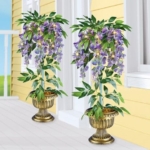 Product: A-3ONE3 Solar Powered Artificial Wisteria Topiary with Vase-Size-10 L x 26" H.