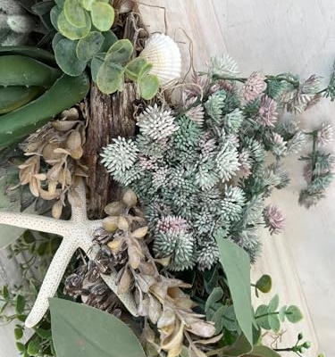 Product: Artificial Flower Centrepiece/ Wood Planter Box Centrepiece / Succulent Arrangement/ Coastal Flower Arrangement / Long Succulent Arrangement for Wedding Church Home Decoration, Gifts(GREEN) Garland fo