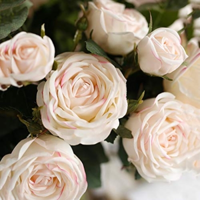 Product: Artificial Flower with Vase Set Light Pink Silk Rose Flowers Faked Flowers Bouquets for Home/Wedding/Party Decor, 22" H Table Centerpiece Office Wedding Party Decoration