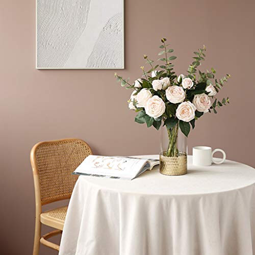 Product: Artificial Flower with Vase Set Light Pink Silk Rose Flowers Faked Flowers Bouquets for Home/Wedding/Party Decor, 22" H Table Centerpiece Office Wedding Party Decoration
