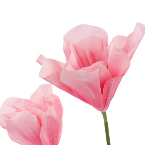Product: Artificial Wedding Flowers, Three-Headed Artificial Tulips Flowers, Artificial Silk Flower, for Birthday Wedding Arrangements Banquet Background Decor (Pink)