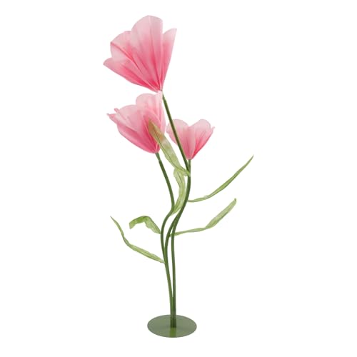 Product: Artificial Wedding Flowers, Three-Headed Artificial Tulips Flowers, Artificial Silk Flower, for Birthday Wedding Arrangements Banquet Background Decor (Pink)