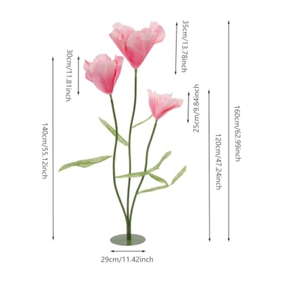 Product: Artificial Wedding Flowers, Three-Headed Artificial Tulips Flowers, Artificial Silk Flower, for Birthday Wedding Arrangements Banquet Background Decor (Pink)