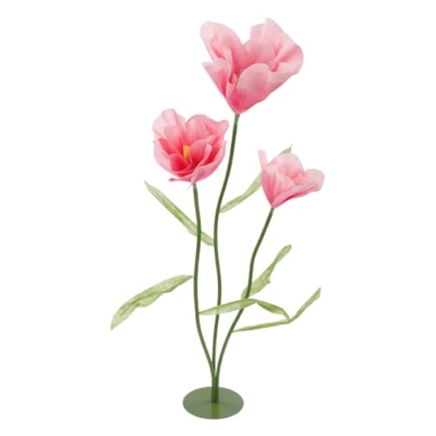 Product: Artificial Wedding Flowers, Three-Headed Artificial Tulips Flowers, Artificial Silk Flower, for Birthday Wedding Arrangements Banquet Background Decor (Pink)
