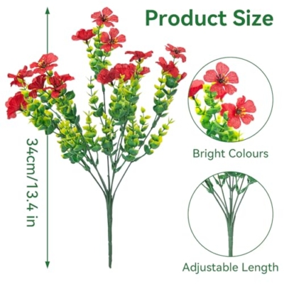 Silky Flower Store Artificial Orange Flowers for Decoration, Faux Garden Balcony Home Décor, 10 Piece Set, 35cm 9 9 Product: Boic 10 Pieces Fake Flowers Outdoor Fake Flowers for Decoration, Artificial Flowers, Fake Flowers Indoor Fake Plants Outdoor for Garden, Balcony, Home, Centerpieces (Orange)