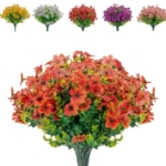 Product: Boic 10 Pieces Fake Flowers Outdoor Fake Flowers for Decoration, Artificial Flowers, Fake Flowers Indoor Fake Plants Outdoor for Garden, Balcony, Home, Centerpieces (Orange)
