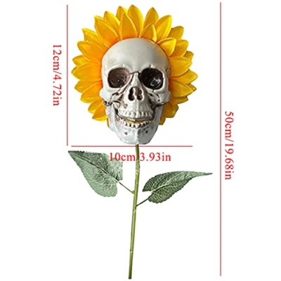 Silky Flower Store Artificial Sunflower Creepy Skull Halloween Garden Decor, Spooky Faux Floral Stake, Outdoor Yard Accent, 32.5cm 8 8 Product: CPYGMXI Artificial Plants Sunflower, Creepy Skull Sunflowers Modeling Simulation Plants Home Garden Decor, Indoor Outdoor Patio Decorations Fake Flowers Art Handicraft Decoration
