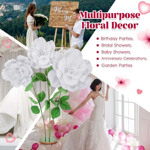 Product: Daifunli 1 Set 4. 5 ft Giant Artificial Flowers Giant Rose for Decorations Valentine Huge Flannel Flower with Standing Base Creative Gift for Window Reception Banquet Ceremony Floral Decor (Nude Pink)