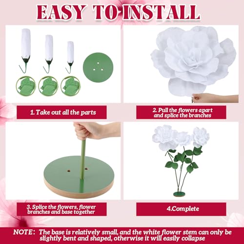 Product: Daifunli 1 Set 4. 5 ft Giant Artificial Flowers Giant Rose for Decorations Valentine Huge Flannel Flower with Standing Base Creative Gift for Window Reception Banquet Ceremony Floral Decor (Nude Pink)