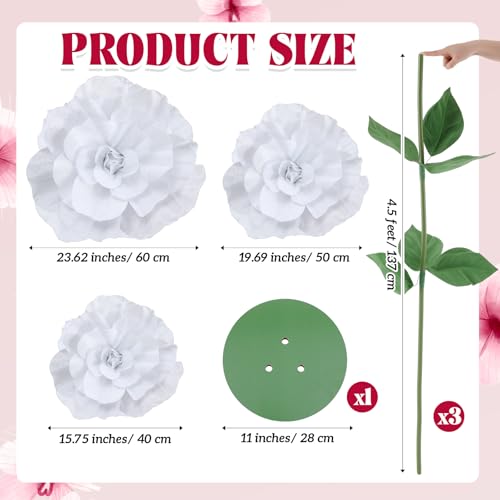 Product: Daifunli 1 Set 4. 5 ft Giant Artificial Flowers Giant Rose for Decorations Valentine Huge Flannel Flower with Standing Base Creative Gift for Window Reception Banquet Ceremony Floral Decor (Nude Pink)