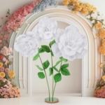 Product: Daifunli 1 Set 4. 5 ft Giant Artificial Flowers Giant Rose for Decorations Valentine Huge Flannel Flower with Standing Base Creative Gift for Window Reception Banquet Ceremony Floral Decor (Nude Pink)