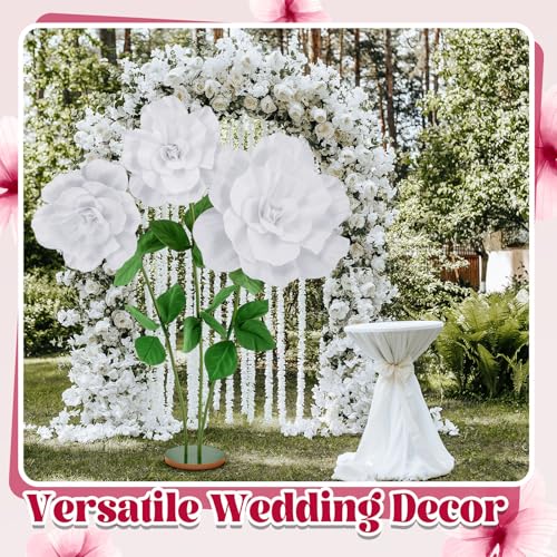 Product: Daifunli 1 Set 4. 5 ft Giant Artificial Flowers Giant Rose for Decorations Valentine Huge Flannel Flower with Standing Base Creative Gift for Window Reception Banquet Ceremony Floral Decor (Nude Pink)