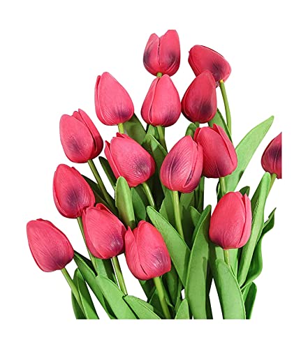 Product: DSXLY 10Pcs Artificial Tulips 34cm Tall Plastic Fake Flowers Plants Flower Arrangements Wedding Bouquets Table Centerpieces Home Garden Party Decoration - Without Vase