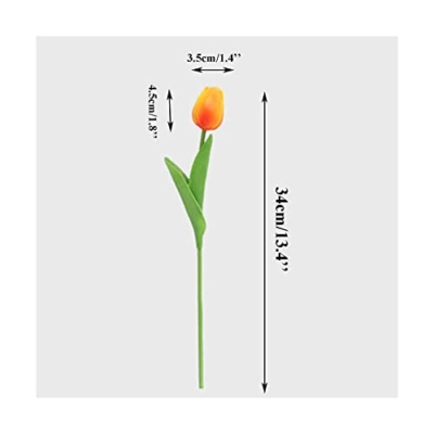 Product: DSXLY 10Pcs Artificial Tulips 34cm Tall Plastic Fake Flowers Plants Flower Arrangements Wedding Bouquets Table Centerpieces Home Garden Party Decoration - Without Vase