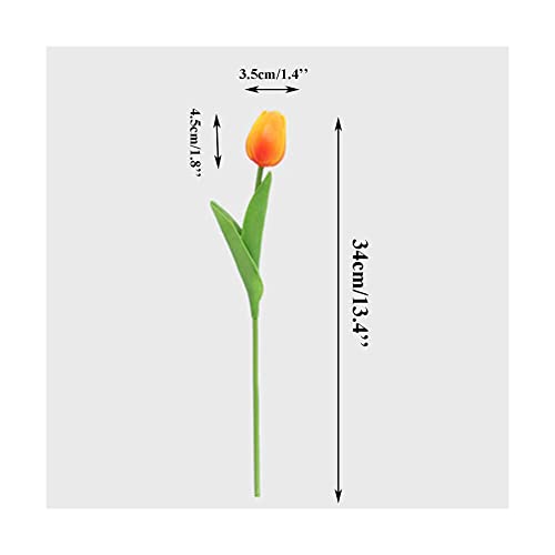 Product: DSXLY 10Pcs Artificial Tulips 34cm Tall Plastic Fake Flowers Plants Flower Arrangements Wedding Bouquets Table Centerpieces Home Garden Party Decoration - Without Vase
