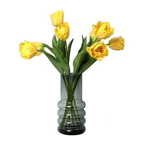 Silky Flower Store Artificial Tulip Floral Arrangement, Large Branch Branches, Indoor Home Office Decor, Faux Flower Bouquet 32.5cm 3 3 Product: DUYHBAWRS Indoor Engineering Decoration Simulation of Multi Layered Tulips with Large Branches and Flowers(D)