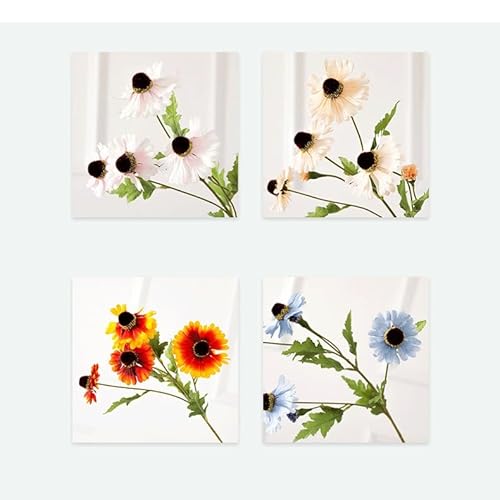 Product: DUYHBAWRS Simulated Bouquet of 4-pronged Sunflowers, Home Decoration, Artificial Flowers, Wedding Props(C)