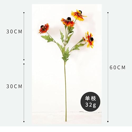 Product: DUYHBAWRS Simulated Bouquet of 4-pronged Sunflowers, Home Decoration, Artificial Flowers, Wedding Props(C)
