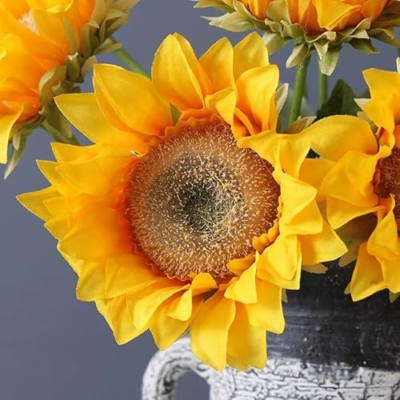 Silky Flower Store Artificial Silk Sunflower, Indoor Home Decoration, Faux Floral Accent, Low Maintenance Decor, 20.5cm 10 10 Product: DUYHBAWRS Simulated Single Sunflower Indoor Home Decoration Single Silk Flower Artificial Flower(E)