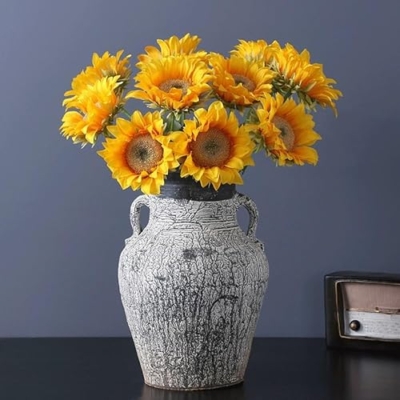Silky Flower Store Artificial Silk Sunflower, Indoor Home Decoration, Faux Floral Accent, Low Maintenance Decor, 20.5cm 8 8 Product: DUYHBAWRS Simulated Single Sunflower Indoor Home Decoration Single Silk Flower Artificial Flower(E)