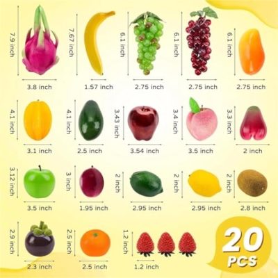 Product: ERJGIKL Artificial Fruits Artificial Fruits 20 Pcs Pack, Fake Fruits for Home Decor, Simulation Fruit Set, Party Chirstmas Decortion