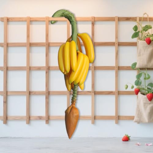 Product: FLCPJGV Artificial Banana Harvest Decoration Decorative Decorative Banana Bunch Faux Fruit Prop for Kitchen Education, Yellow