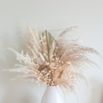 Product: Floral Arrangement Neutral White Beige Preserved Flowers In Vase Palm Dried Flowers Everlasting Bouquet Natural Home Wedding Décor for Front Door Farmhouse Indoor Outdoor (WHITE) Garland for Table Cen