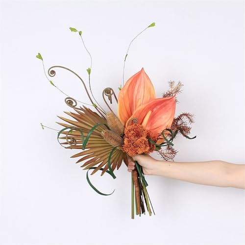 Product: Floral Installations Artificial Flower Art Set Dining Table Coffee Table Centerpieces Fake Flower Arrangement Creative Irregular Metal Vase Party Decoration(1)