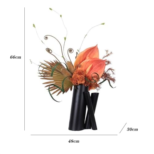 Product: Floral Installations Artificial Flower Art Set Dining Table Coffee Table Centerpieces Fake Flower Arrangement Creative Irregular Metal Vase Party Decoration(1)