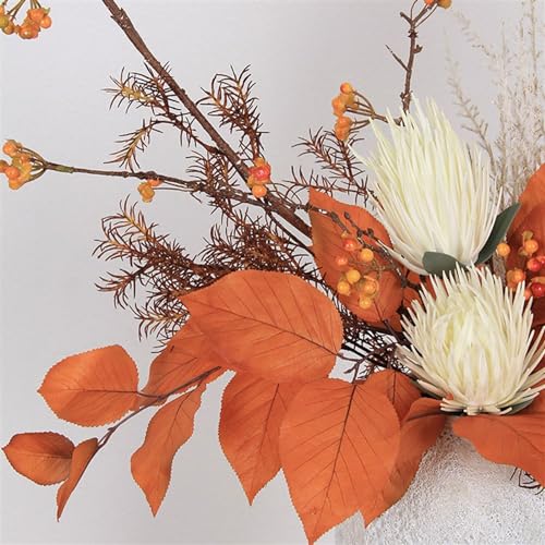Product: Floral Installations Ceramic Flowerware Chinese Simulation Flower Set Orange Floral Table TV Cabinet Arrangement Artificial Flower Bouquet Party Decoration