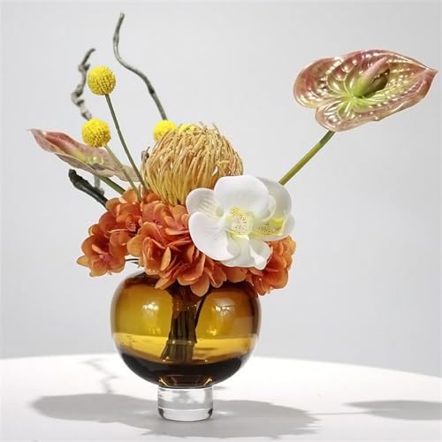 Product: Floral Installations Exquisite Glass Florist TV Cabinet Simulation Flower Decoration Negotiation Table Artificial Floral Arrangement Party Decoration