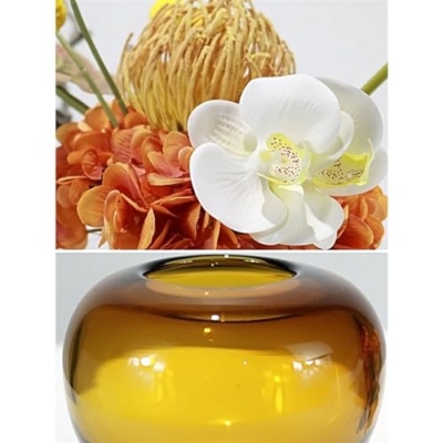 Product: Floral Installations Exquisite Glass Florist TV Cabinet Simulation Flower Decoration Negotiation Table Artificial Floral Arrangement Party Decoration