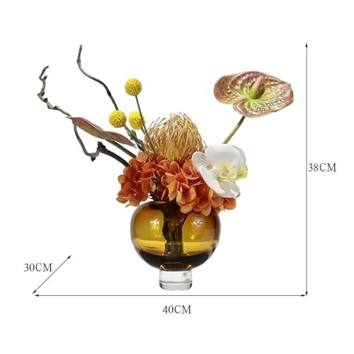 Product: Floral Installations Exquisite Glass Florist TV Cabinet Simulation Flower Decoration Negotiation Table Artificial Floral Arrangement Party Decoration