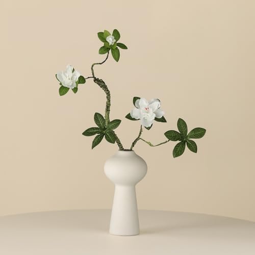 Product: Floral Installations Living Room Decoration Simulation Azalea Fake Flower Arrangement Ceramic White Vase Party Decoration