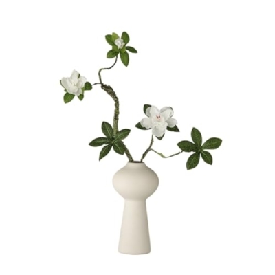 Product: Floral Installations Living Room Decoration Simulation Azalea Fake Flower Arrangement Ceramic White Vase Party Decoration