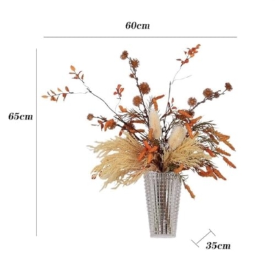 Product: Floral Installations Living Room Table Decoration Arrangement Light Luxury Simulation Flower Set Artificial Flower Glass Vase Party Decoration
