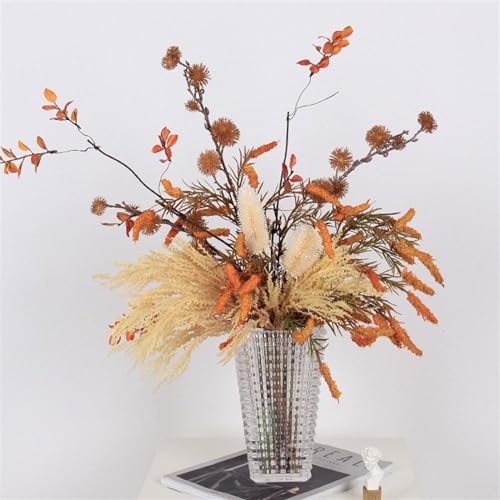Product: Floral Installations Living Room Table Decoration Arrangement Light Luxury Simulation Flower Set Artificial Flower Glass Vase Party Decoration