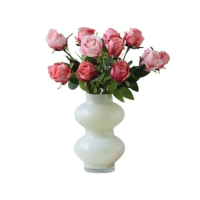 Product: Floral Installations Premium Bulgarian Rose Artificial Flower Arrangement for Living Room and Dining Table Decoration Party Decoration