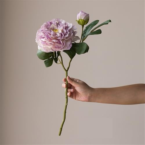 Product: Floral Installations Purple Guifei Peony Black Glass Vase Living Room Decorative Arrangement Chinese Table Fake Flower Party Decoration