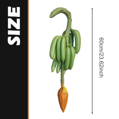Product: FQRDKT Artificial Banana String Harvest Decoration Lifelike Faux Fruit Prop Simulation Fruit for Kitchen Restaurant Education Home, Green