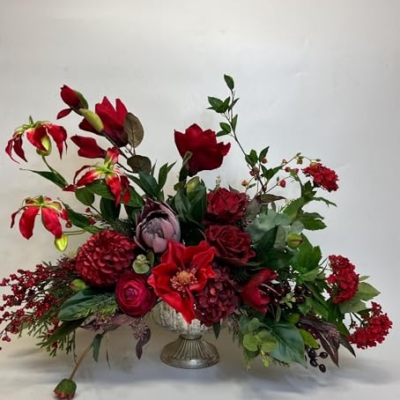 Product: Grande Luxurious Christmas Centerpiece, Artificial Floral Arrangement, Deep Jewel Toned Centerpiece for DIY Party Tables Home Decorations Garland for Table Centerpiece Holiday Party Weddi