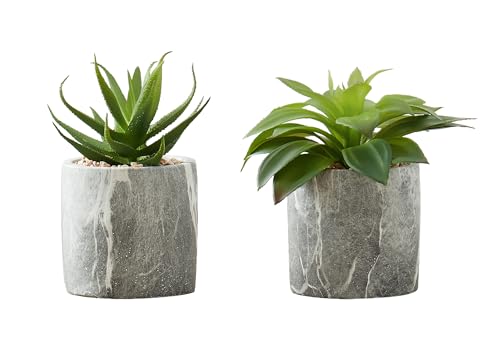 Product: IJOWEEN Charming Succulent Set for a Refreshing Indoor Vibe, Low Faux Plants in Stylish Grey Cement Pots, for Home Decor
