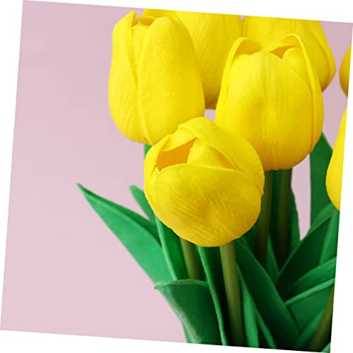 Product: JCYGBMK 10pcs Fake Tulips Flower Realistic Tulips Artificial Tulips Real Touch Simulation Tulips Fake Flower Plastic Flower Decoration Faux Tulips Home Orname, 34 * 7cm, Red