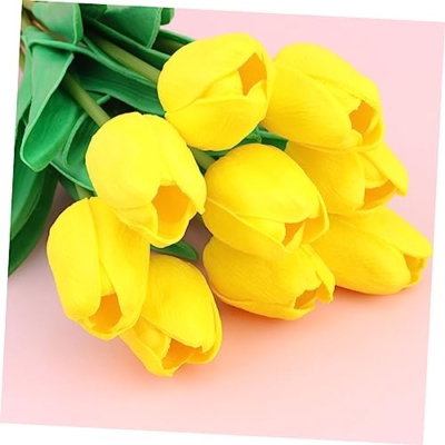 Product: JCYGBMK 10pcs Fake Tulips Flower Realistic Tulips Artificial Tulips Real Touch Simulation Tulips Fake Flower Plastic Flower Decoration Faux Tulips Home Orname, 34 * 7cm, Red