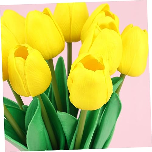 Product: JCYGBMK 10pcs Fake Tulips Flower Realistic Tulips Artificial Tulips Real Touch Simulation Tulips Fake Flower Plastic Flower Decoration Faux Tulips Home Orname, 34 * 7cm, Red