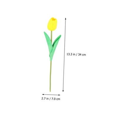 Product: JCYGBMK 10pcs Fake Tulips Flower Realistic Tulips Artificial Tulips Real Touch Simulation Tulips Fake Flower Plastic Flower Decoration Faux Tulips Home Orname, 34 * 7cm, Red